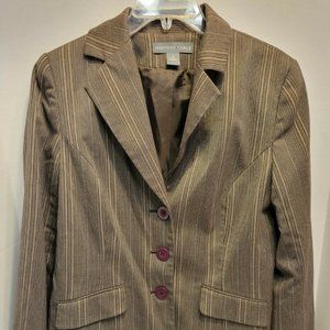 Josephine Chaus Women's 3-Button Blazer Olive Striped Size 10